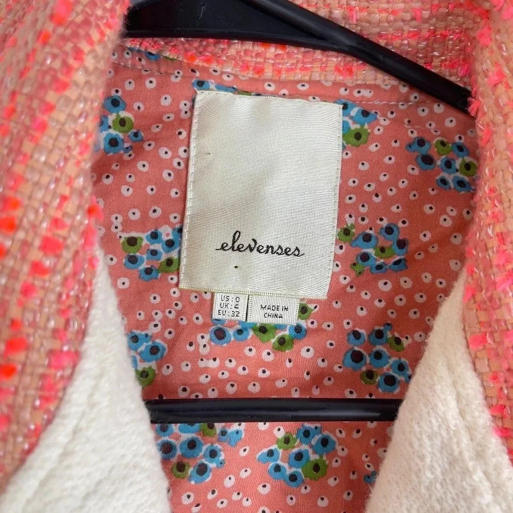 Anthropologie Elevenses Blushed Tweed Boucle Moto Jacket - Picture 3 of 14